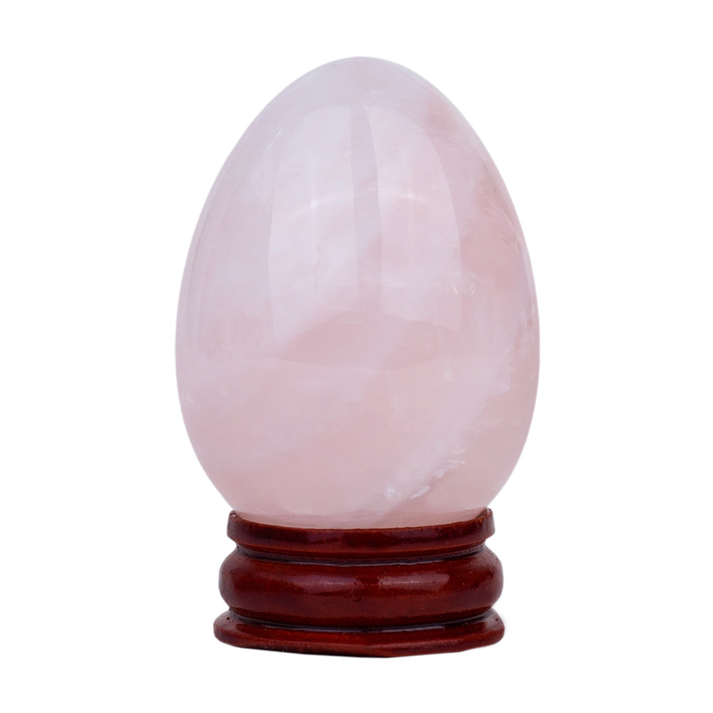 Natural Handcarved Rose Quartz Gemstone Egg