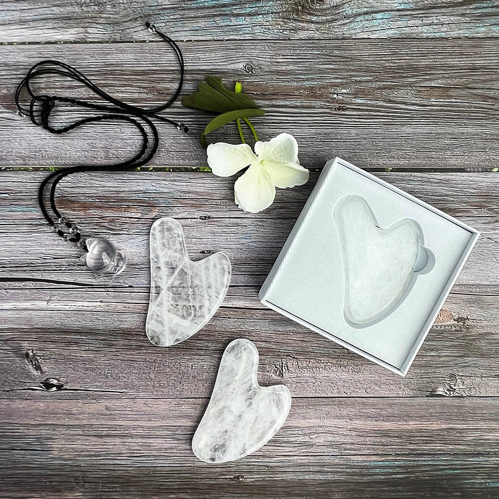 Clear Quartz Gua Sha (heart shape) - Thera Crystals®