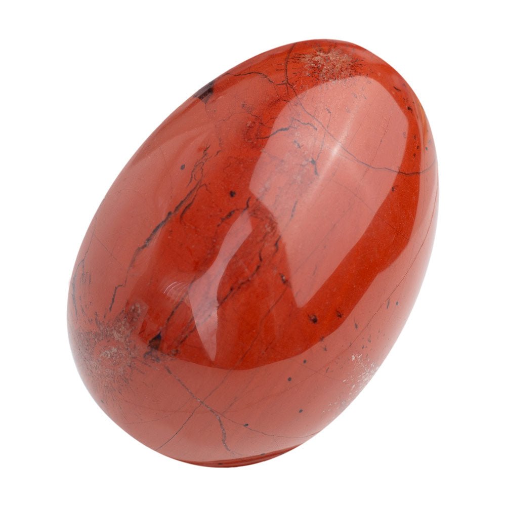 Natural Handcarved Red Jasper Gemstone Egg