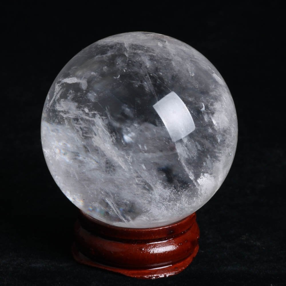 Natural Clear Quartz Crystal Ball 43mm (1.73") with Stand