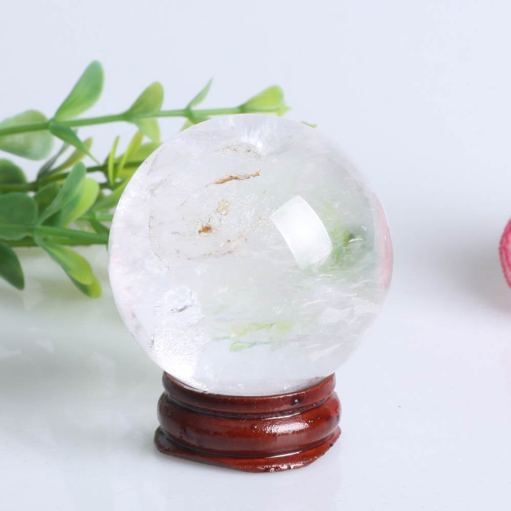 Natural Clear Quartz Crystal Ball 43mm (1.73") with Stand