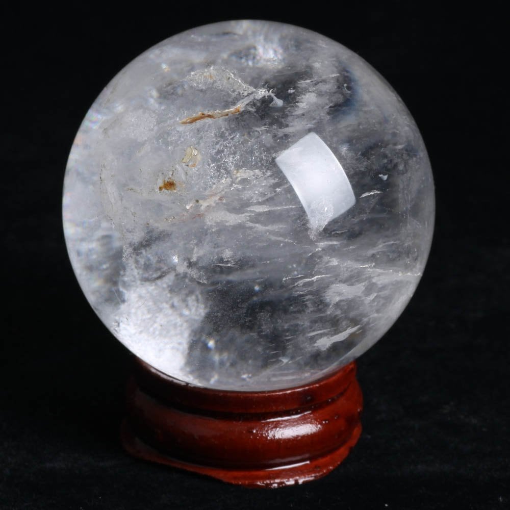 Natural Clear Quartz Crystal Ball 43mm (1.73") with Stand