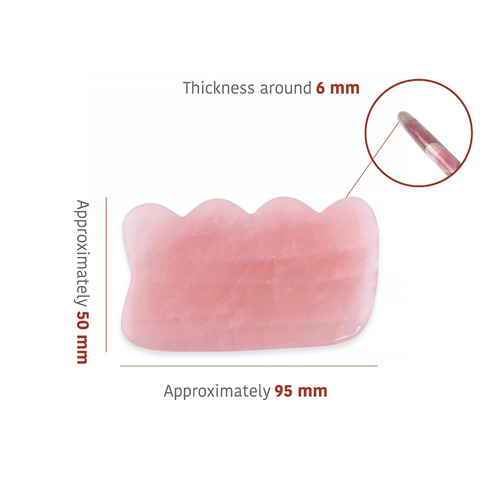 Rose Quartz Gua Sha (Wave Shape) -  Thera Crystals®