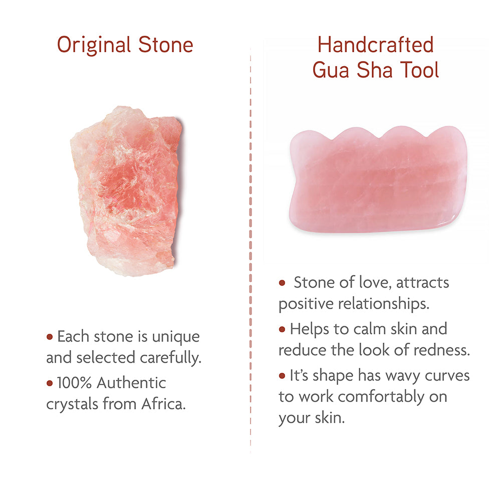 Rose Quartz Gua Sha (Wave Shape) -  Thera Crystals®